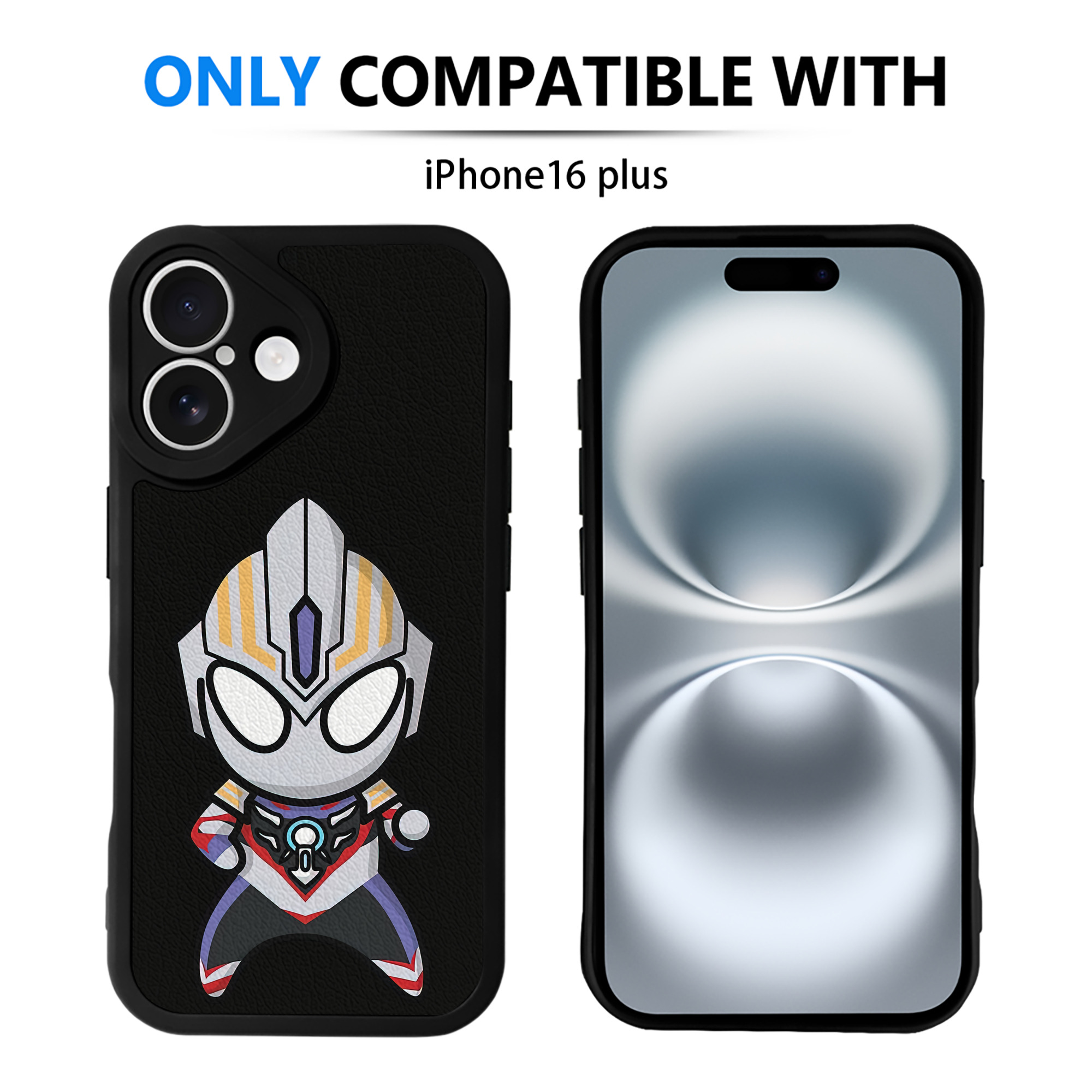 （画像用） ウルトラマン Ultraman 【iPhone 16シリーズ対応】シリコンスマホケース（レザー調） 材質：シリコン